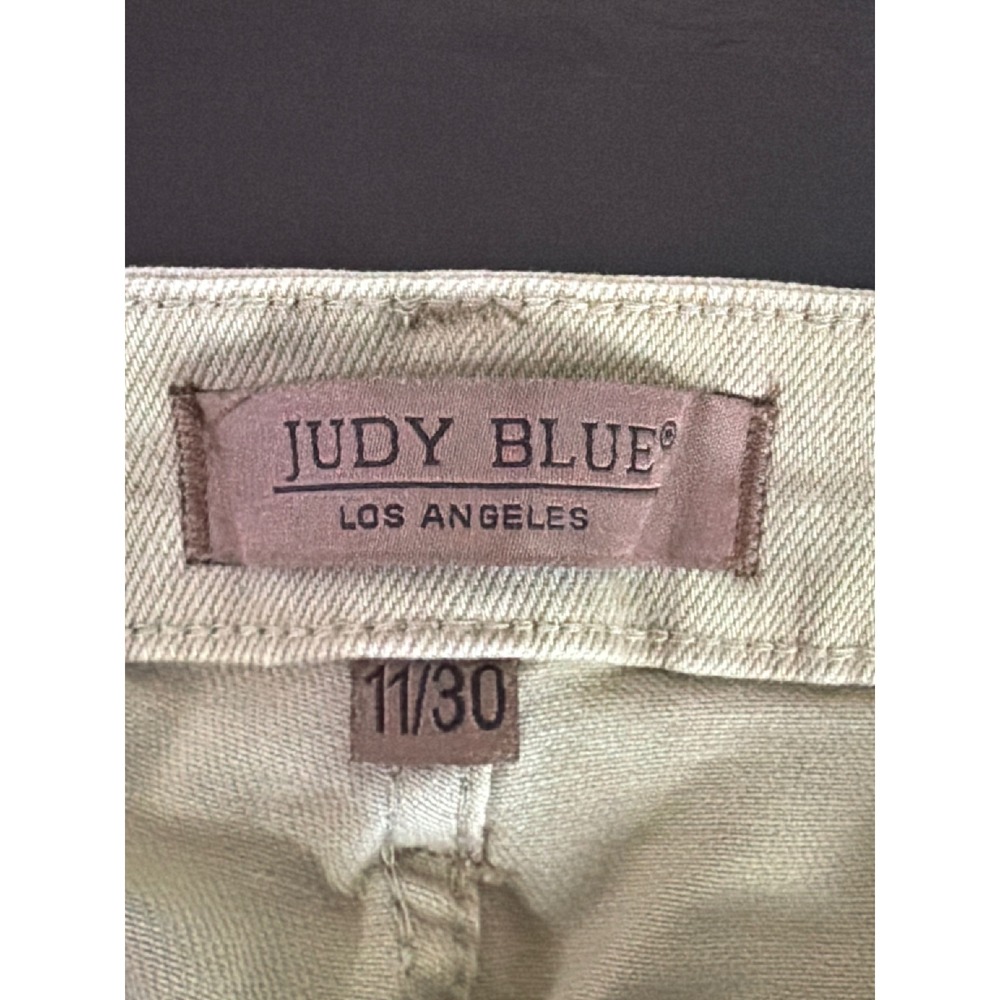 Judy‎ Blue Womens 11/30 Cropped Jeans Tan Khaki Excellent Garment Dyed Stretch - Picture 3 of 10